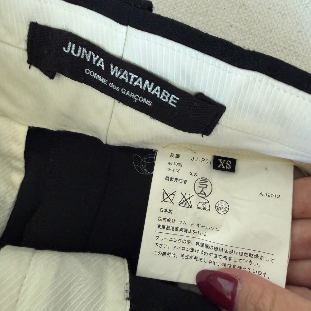 Comme des Garcons Junya Watanabe High Waisted Wool Black Shorts - Picture 4 of 5